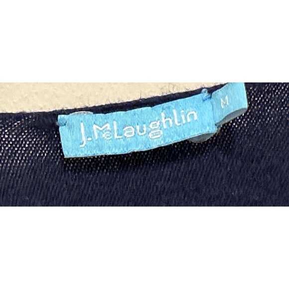 J.McLaughlin Blue Cotton Top Deep V-neck 3/4 Sleeves Size Med - Picture 4 of 5